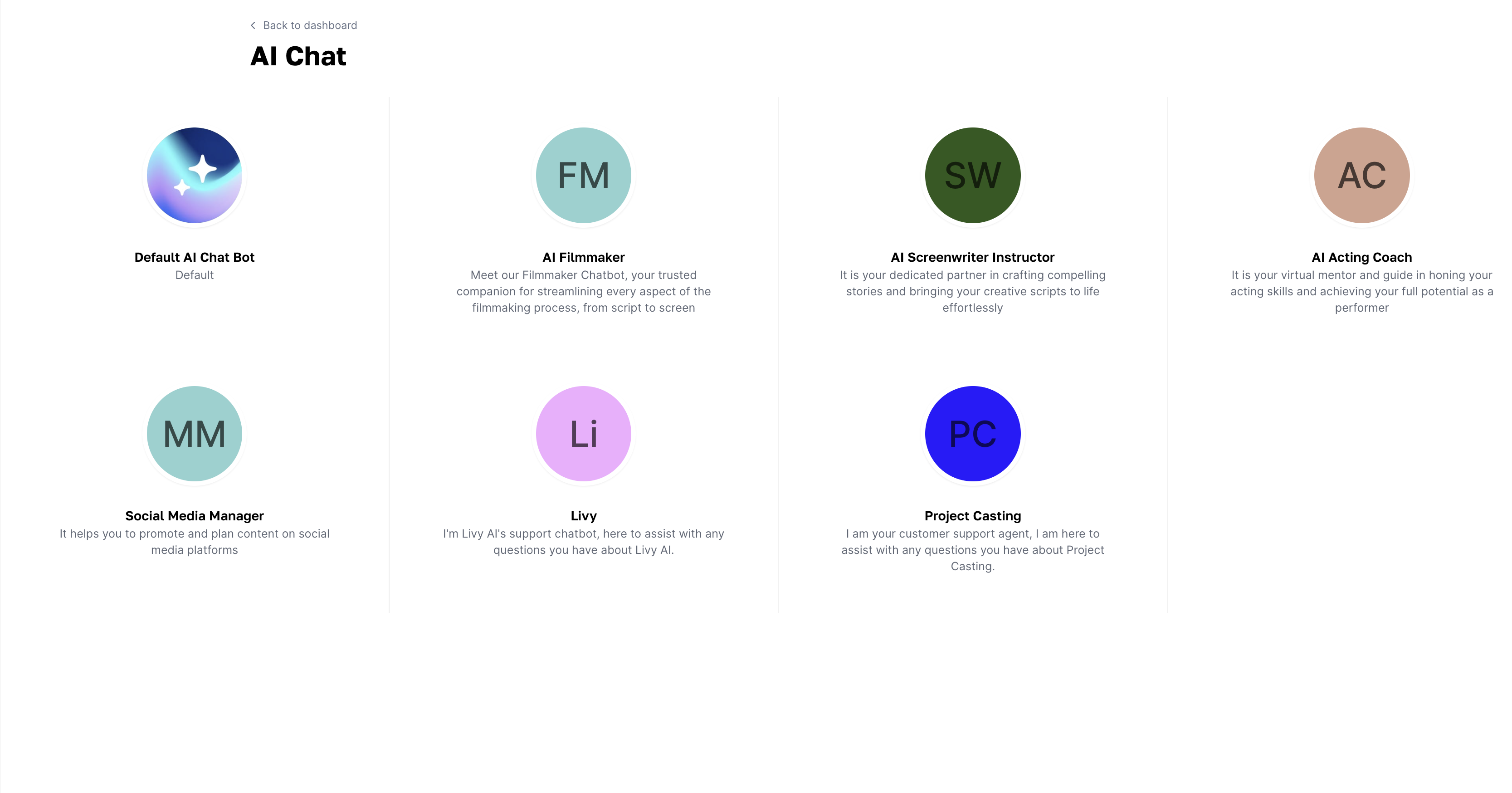 screenshot of Livy AI